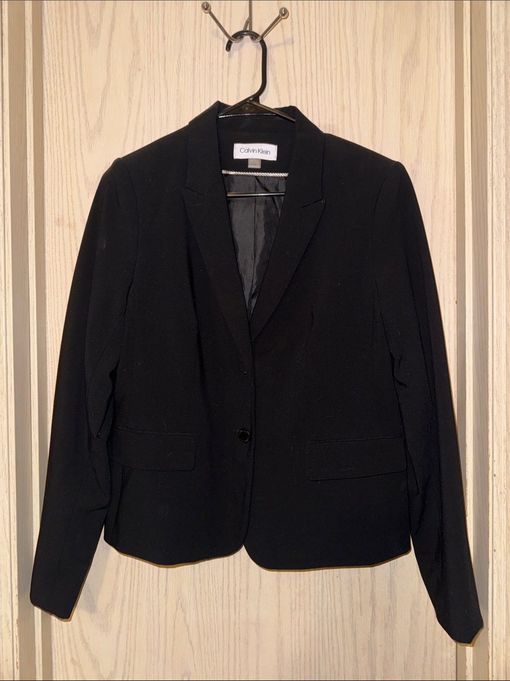 Calvin Klein Black Women's One-Button Tailored Blazer
